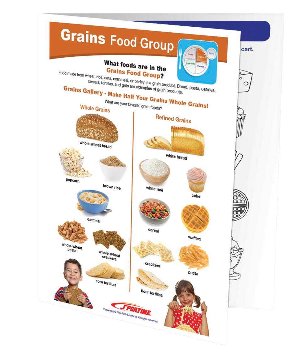 Image for Sportime Grains Food Group Visual Learning Guide, 4 Pages, Grades 1 to 4 from School Specialty